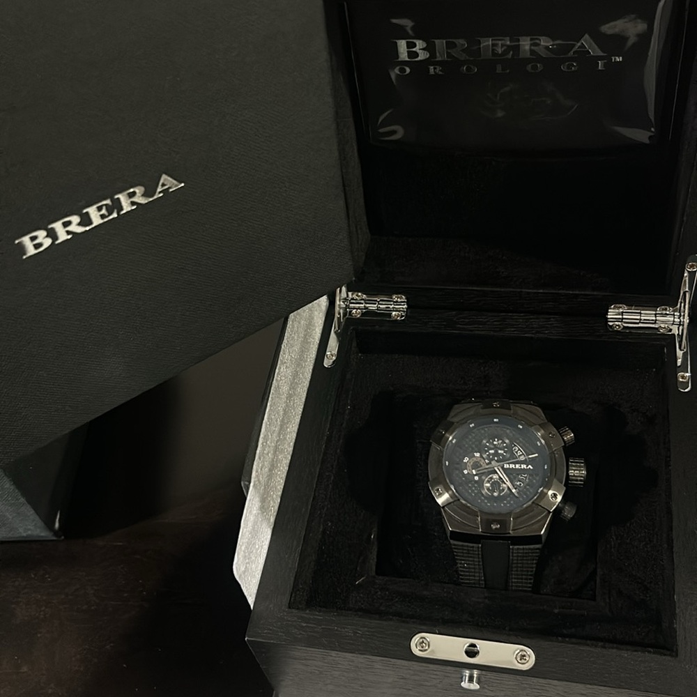 Brera Men’s Watch Black on Black Combination - With box